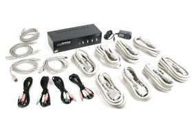 Linkskey 2-Port Dual Monitor DVI/DVI USB KVM + 7.1 Surround/Microphone/USB with Cables (LDV-DM702AUSK) N49