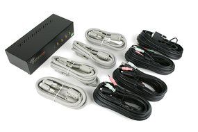 Linkskey 2-Port Dual Monitor DVI/DVI USB KVM + 7.1 Surround/Microphone/USB with Cables (LDV-DM702AUSK) N53