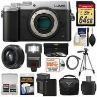 Panasonic Lumix DMC-GX8 4K Wi-Fi Digital Camera Body (Silver) with 12-35mm f/2.8 OIS Lens + 64GB Card + Battery... N10