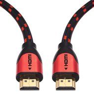 JINPIN Ultra High Speed hdmi cable-BC 50ft black/red with Braided Cord support Ethernet ,3D,4K and Audio Return... N6