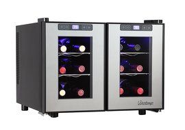 Vinotemp 12-Bottle Dual-Zone Touch Screen Thermoelectric Mirrored Wine Cooler N2