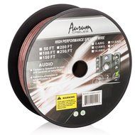 Aurum Cables 12 Gauge Dual Color Transparent PVC Speaker Zip Wire l Green and Regular Transparent I w/ ft markings... N14