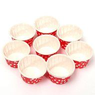 SODIAL(R) 20pcs Paper Cupcake Wrapper Liner Paper Cake Muffin Case Dessert Baking Cups Red N5