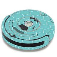 Skin Decal Vinyl Wrap For IRobot Roomba 650 655 Vacuum / Blue Hexagon