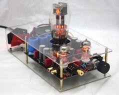 Nobsound Little Bear clear Acrylic Chassis 6N5P+6N3 Pre-AMP Pure Valve SEPP single ended push-pull Tube Headphone...