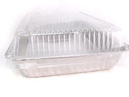 Disposable Aluminum 13 x 9 x 2 Cake Pan with Clear Plastic Lid #4700P (50)