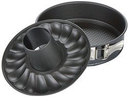 Zenker 6507 Springform with Flat-And Tubular Base, Black/Metallic, 9.45&quot;