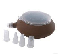 Brown Tea-pot Shaped Large Size Food Degree Silicone Piping Pot Dessert Decorators For Milk Sauce N3