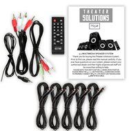 Theater Solutions TS518 Bluetooth Home Theater 5.1 Speaker System with FM Tuner and 5 Extension Cables