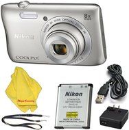 Nikon COOLPIX S3700 Digital Camera with 8x Optical Zoom and Built-In Wi-Fi (Silver) N2