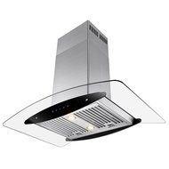 AKDY&reg; 36" Stainless Steel Island Mount Dual Side LED Touch Screen Display Range Hood Kitchen Cooking Vent w/ Baffle... N2