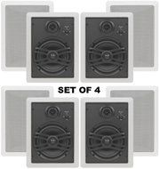 Yamaha Natural Sound Custom Easy-to-install In-Wall Flush Mount 3-Way 150 watts Speaker (Set of 4) with a 1" Swivel... N2
