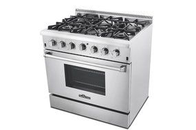 Thor Kitchen 36" Freestanding Professional Style Gas Range with 5.2 Cu. Ft. Oven, 6 Burners, Convection Fan, Cast... N6