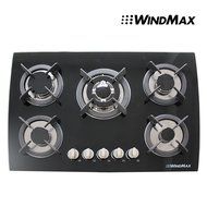 Windmax 30" 5 Burners Kitchen LPG/NG Glass Built-in Gas Cooktop Cooker 3.3KW N3