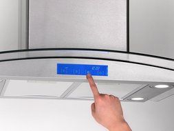 30" Stainless Steel Glass Island Mount Kitchen LCD Display Range Hood Stove Vent Carbon Filters Included WL-0063075+CF N3