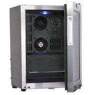 KingsBottle 21 Can Mini Bar Fridge with Glass Door, Black N12