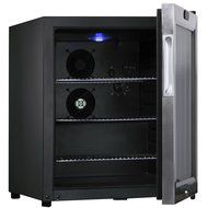 KingsBottle 21 Can Mini Bar Fridge with Glass Door, Black N13