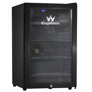 KingsBottle 21 Can Mini Bar Fridge with Glass Door, Black N14