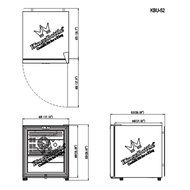KingsBottle 21 Can Mini Bar Fridge with Glass Door, Black N17