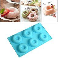 6 Cavities Silicone Doughnut Biscuit Molds Cake Chocolate Pudding Mould Mold N3