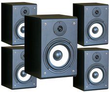 5 X JMax Bookshelf Speakers 400 Watts Total, Home Theatre QHR-165W N2
