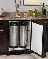 Marvel Built-In Kegerator Keg Dispenser - X-CLUSIVE Premium 2-Tap Direct Draw Kit - Black/Stainless N22