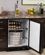 Marvel Built-In Kegerator Keg Dispenser - X-CLUSIVE Premium 2-Tap Direct Draw Kit - Black/Stainless N26