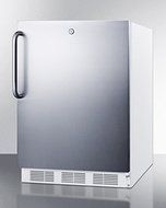 Summit FF7LSSTBADA: ADA compliant commercial all-refrigerator for freestanding use, with white cabinet, stainless...