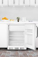 Summit CT66JBISSTBADA: ADA compliant built-in refrigerator-freezer with white cabinet, stainless steel wrapped...