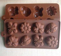 Pack of 3 X Butterfly Ladybug Beetle Ice Cube Chocolate Soap Tray Mold Silicone Party maker (Ships From USA) N3