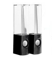 WELLENTBlack Dancing Water Box LED Light Music Speaker Box for Phones PC Laptop