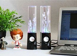 WELLENTBlack Dancing Water Box LED Light Music Speaker Box for Phones PC Laptop N2