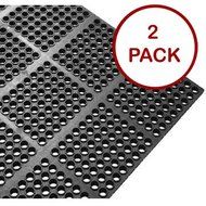 Tiger Chef Interlocking Floor Mat, 3-Feet x 3-Feet x 1/2-Inch, Black Anti-Fatigue Rubber Floor Mat 36 by 36 inches... N3