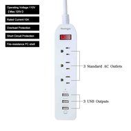Power Strip, 6-Outlet Surge Protector 6ft Cord Power Strip with 6 Ports USB Charging Station, Universal Power... N2