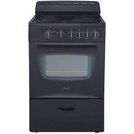 Deluxe See-Thru Glass Oven Door, 24" Electric Range, 60-minute Timer , Black