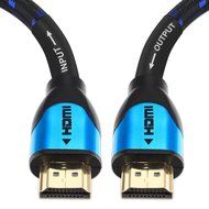 JINPIN Ultra High Speed hdmi cable-BC 50ft black/red with Braided Cord support Ethernet ,3D,4K and Audio Return... N12