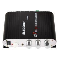 ELEGIANT 200W 12V Mini Hi-Fi Amplifier Booster Radio MP3 Stereo with Power Adapter for Car Motorcycle Home Black... N13