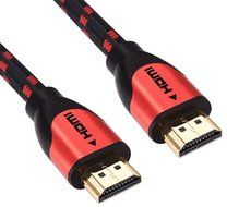 JINPIN Ultra High Speed hdmi cable-BC 50ft black/red with Braided Cord support Ethernet ,3D,4K and Audio Return... N14