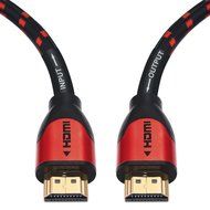 JINPIN Ultra High Speed hdmi cable-BC 50ft black/red with Braided Cord support Ethernet ,3D,4K and Audio Return... N17