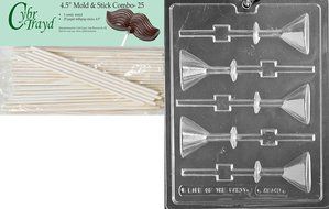 Cybrtrayd 45St25-AO143 Martini Glass Lolly All Occasions Chocolate Candy Mold with 25 4.5-Inch Cybrtrayd Lollipop...