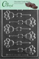 Cybrtrayd A135 Paw Print Lolly Chocolate Candy Mold with Exclusive Cybrtrayd Copyrighted Chocolate Molding Instructions