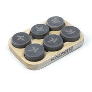 KALREDE Whiskey Stones Set of 6 Circular Drink Rocks for Chilling Wine or Any Other Beverages with a Wooden Tray...