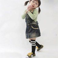 Phoneix Children Girls black white Soft Cotton Socks Thigh Highs N5