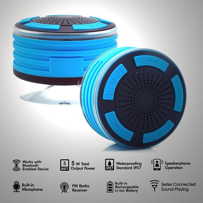 KONG KIM IPX7 100% Waterproof & Dust-proof Floating Bluetooth Shower Speaker Compatible with all Bluetooth devices... N24