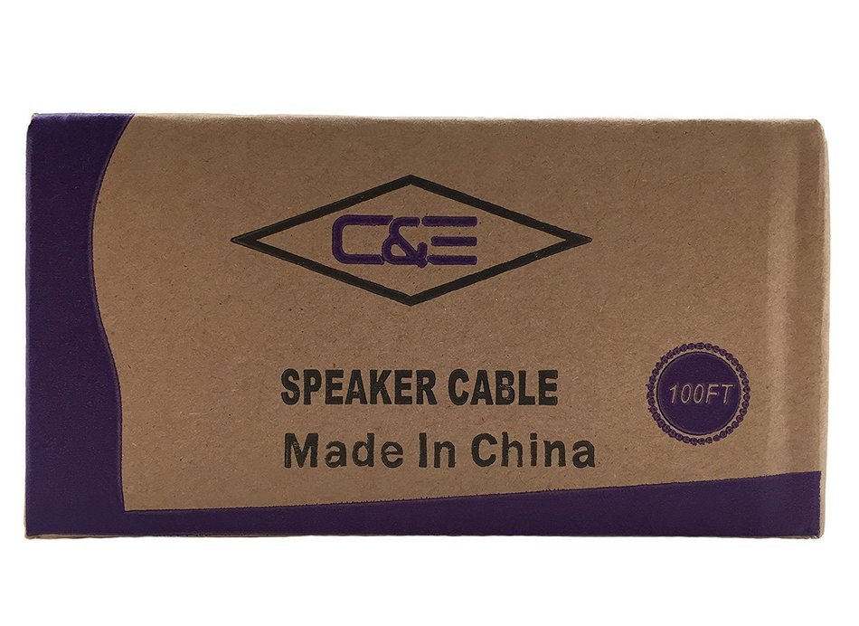 C&E 100 Feet 14AWG Enhanced Loud Oxygen-Free Copper Speaker Wire Cable, CNE62761 N14