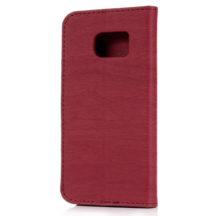 Badalink Galaxy S7 Wallet Case Wood Texture Premuim PU Leather Case Slim Fit Flip Folio Kickstand Case with Card... N28