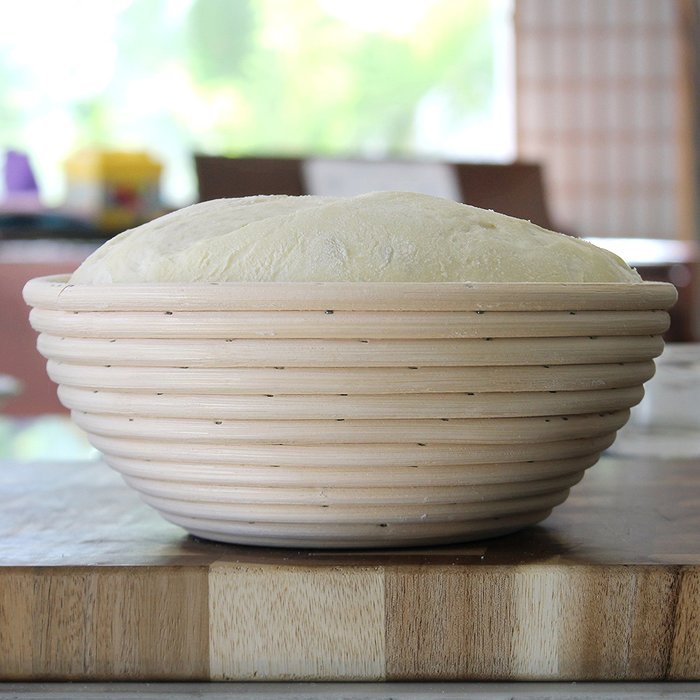Banneton Proofing Basket 8.5&rdquo; Round with Cloth Liner and FREE Flexible Bowl Scraper for Shaping Dough | Only From... N2