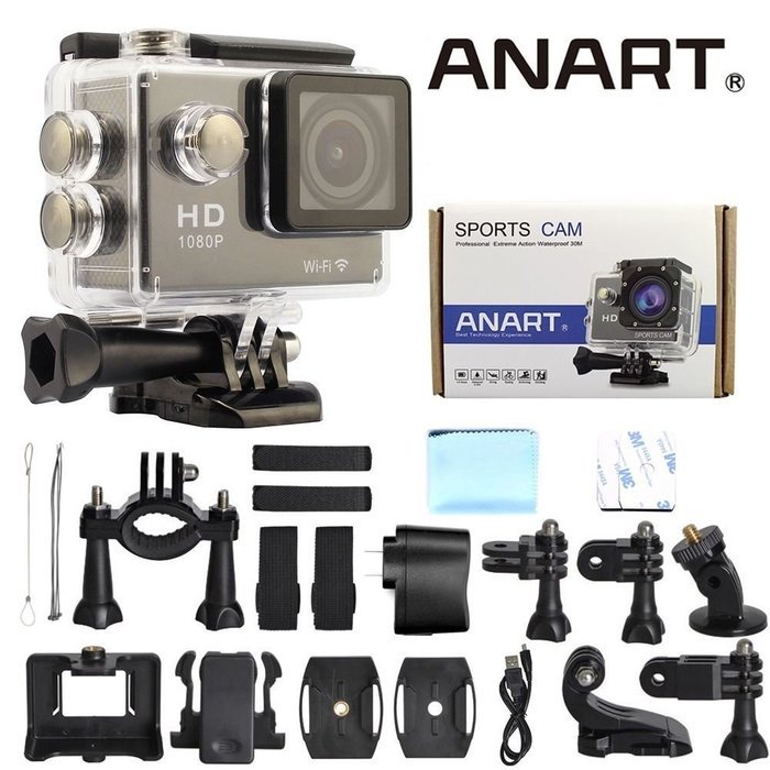 ANART&reg; SSC-20 WIFI HD 1080P 2.0'' Big LED Screen 170 Degree Waterproof Mini Sport Camera Helmet Action Car Camcorder