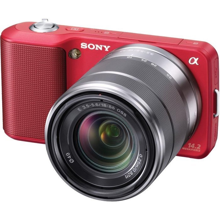 Sony Alpha NEX NEX3A/R Digital Camera with 16mm F2.8 Lens (Red)