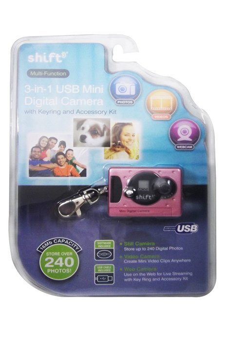 Shift3 Multi-function 3-in-1 Usb Mini Digital Camera with Keyring (VARIOUS COLORS) N3
